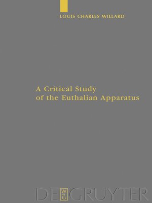 cover image of A Critical Study of the Euthalian Apparatus